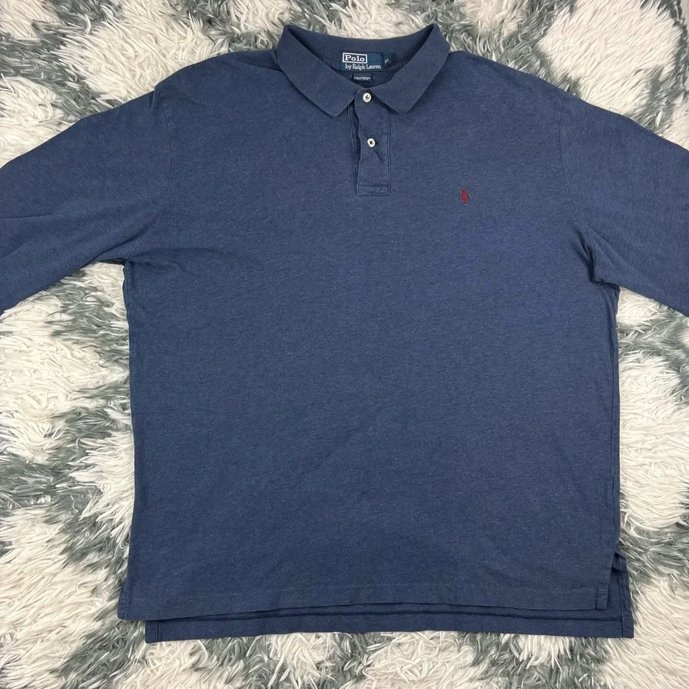 Polo Ralph Lauren Men's Blue Long Sleeve Polo Shirt Size XL